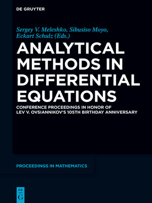 cover image of Analytical Methods in Differential Equations